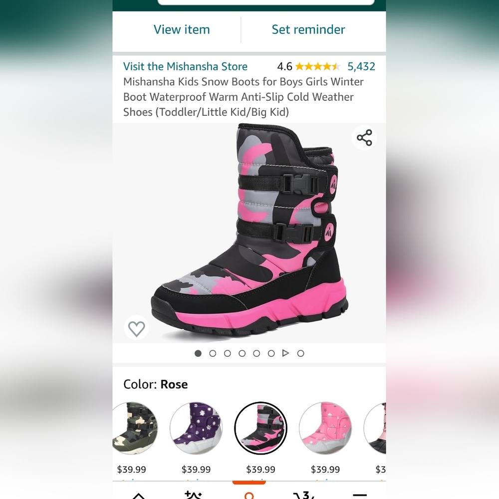 Big kid size 5 Mishansha snow boot - Picture 15 of 15